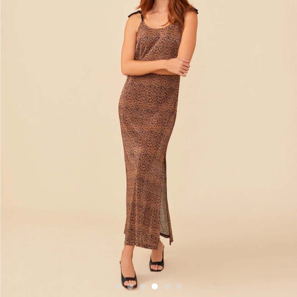 Plus Size Leopard Print Slip Dresss